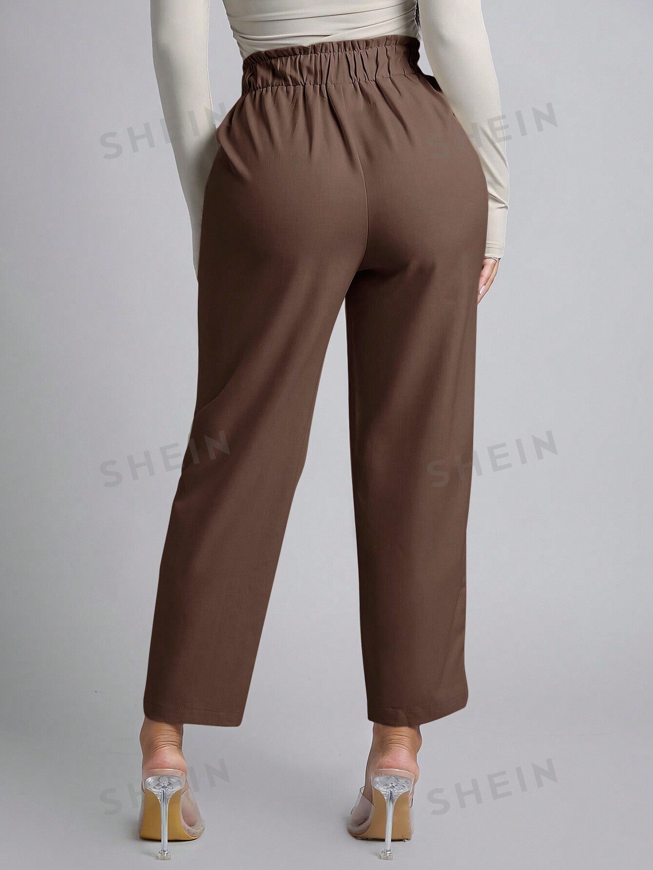 PETITE Women's High Waisted Solid Color Pants