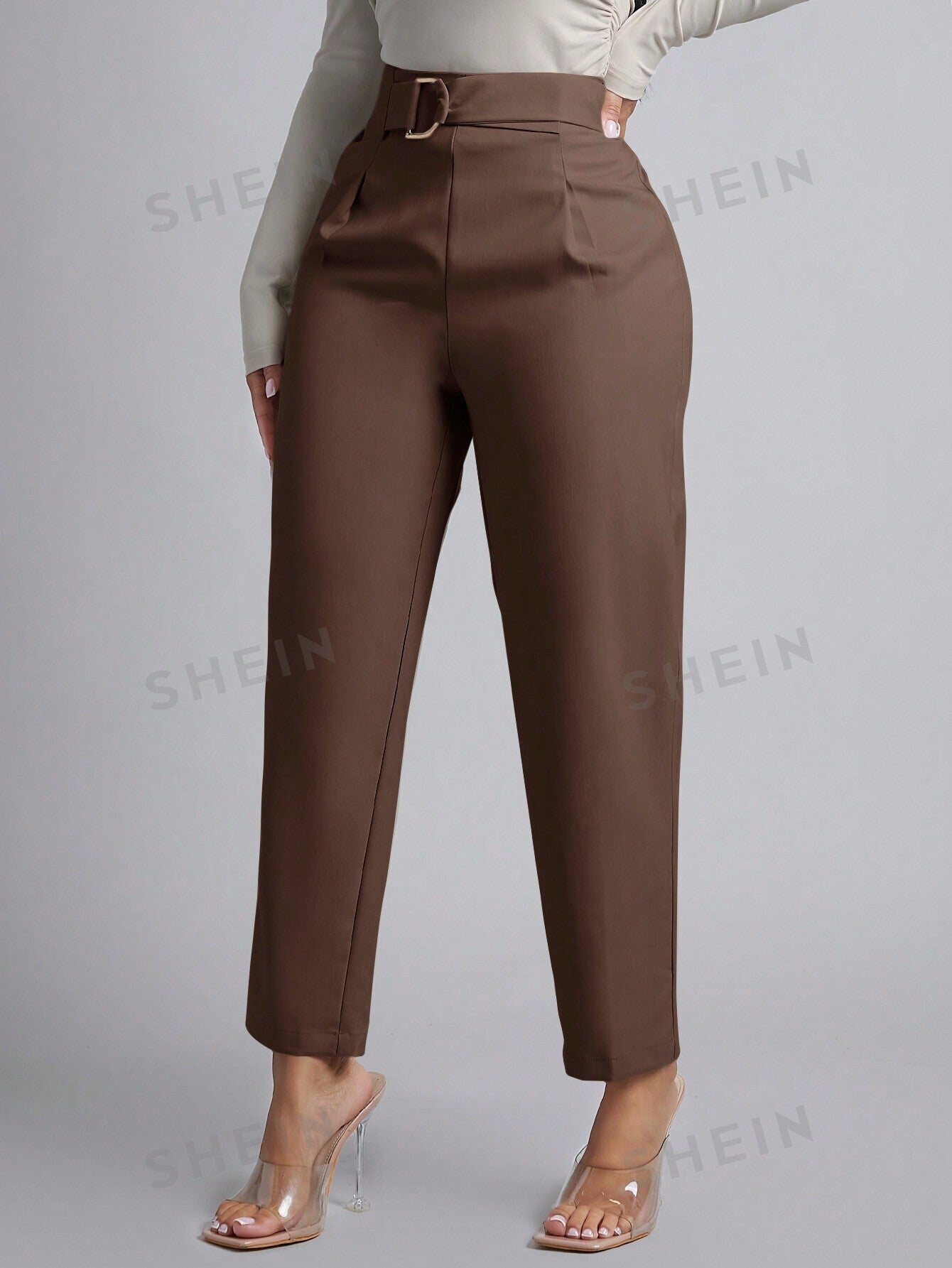 PETITE Women's High Waisted Solid Color Pants