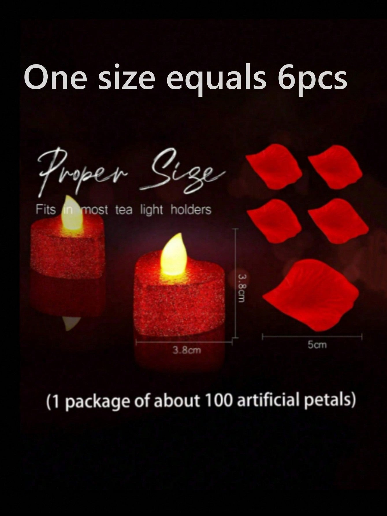 6/12/24pcs Red Flameless Romantic Led Candles With 100pcs Artificial Rose Petals Suitable Festival, Wedding, Birthday, Valentine's Day, New Year, Anniversary Valentine Decor, Yard Decor, Garden Decor,Christmas