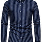 Men's Striped Button-Up Long Sleeve Shirt