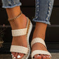 Women's Woven Wedge Heel Platform Sandals 2024 New Arrival, Double Braided Straps Wedge Heel Slides