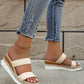 Women's Woven Wedge Heel Platform Sandals 2024 New Arrival, Double Braided Straps Wedge Heel Slides