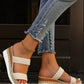 Women's Woven Wedge Heel Platform Sandals 2024 New Arrival, Double Braided Straps Wedge Heel Slides