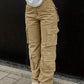 Solid Flap Pocket Cargo Pants