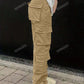 Solid Flap Pocket Cargo Pants