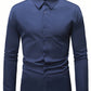 Manfinity Mode Men's Solid Color Long Sleeve Shirt With Embroidered Cuffs