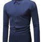 Manfinity Mode Men's Solid Color Long Sleeve Shirt With Embroidered Cuffs