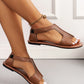 2024 New Pattern Plus Size Women's New Summer Flat Sandals, Anti-Slip, Round Toe, Fashionable And Casual