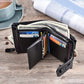 Men's Retro Wallet Multi-Function Double Zip Coin Purse Pocket Wallet Small Purse ID Window Zipper Men Wallet PU Leather Minimalist Fashion Modern Business Anniversary On Valentine Day For Birthday Gift Gift Lover Men Male Gift