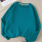 INAWLY Solid Round Neck Thermal Lined Sweatshirt,Long Sleeve Tops