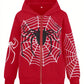 EZwear Women's Spider Web Pattern Zip Up Hoodie