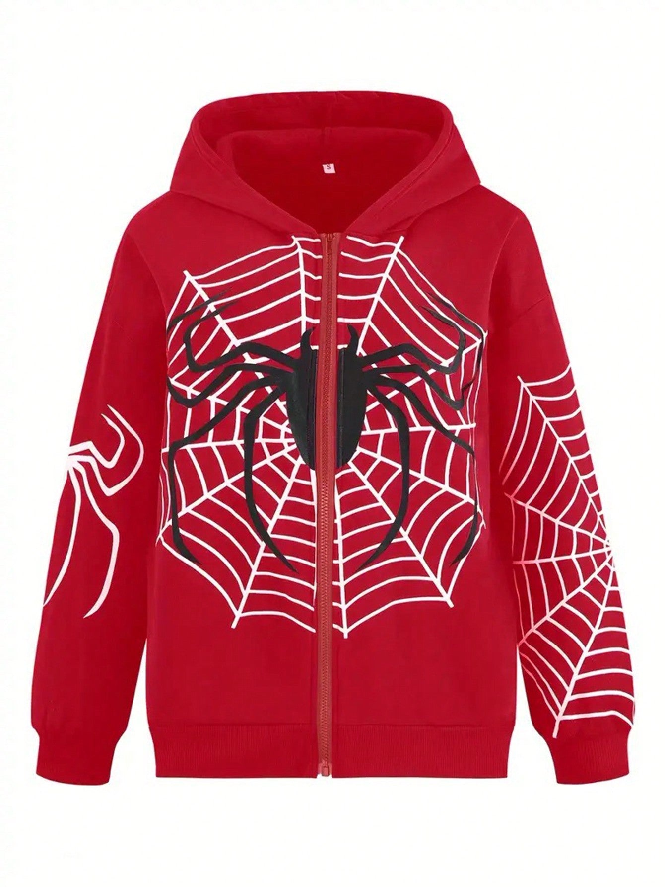 EZwear Women's Spider Web Pattern Zip Up Hoodie