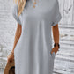 LUNE Solid Hidden Pocket Batwing Sleeve Tee Dress