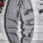 Manfinity EMRG Men's Loose Drawstring Jogger Pants With Japanese Characters And Dragon Pattern