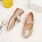 1pair Cute Golden Anti-Slip Flat Princess Shoes For Outdoor Activities, Suitable For Spring And Summer