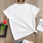 Tween Girl Casual Rainbow Letter Printed Round Neck Short Sleeve T-Shirt, Summer