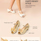 Girls Heels Dress Shoes Party Wedding Bow Flower Girl Flats Princess Open Toe Sandals For Little Kid/Big Kid