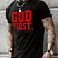 Men's Casual Versatile Slogan Printed Short Sleeve T-Shirt