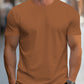 Manfinity Homme Men's Solid Color Round Neck Short Sleeve T-Shirt