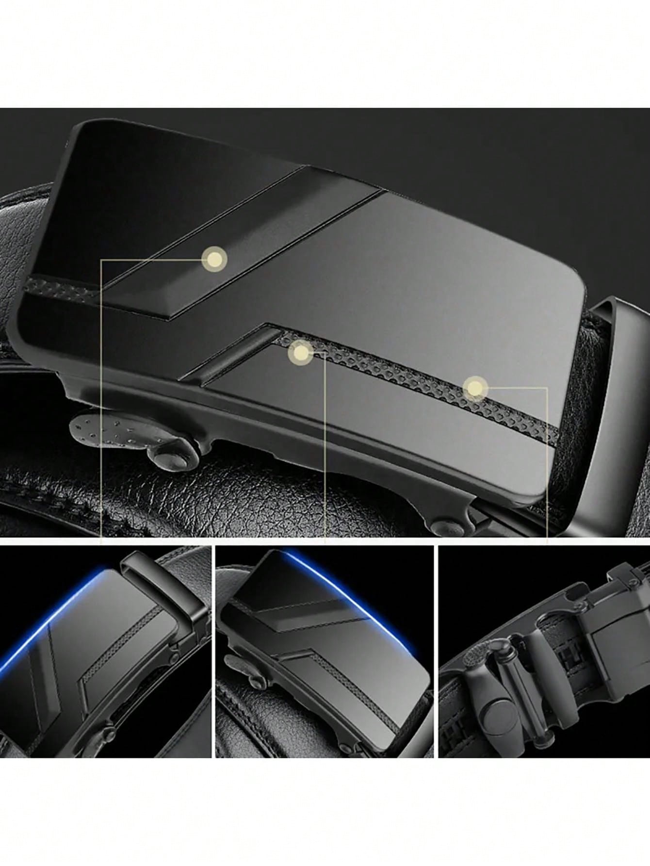 Men Black Automatic Buckle Belt Casual And Fashion Belts For Business Ocasion Men's Waistband Work