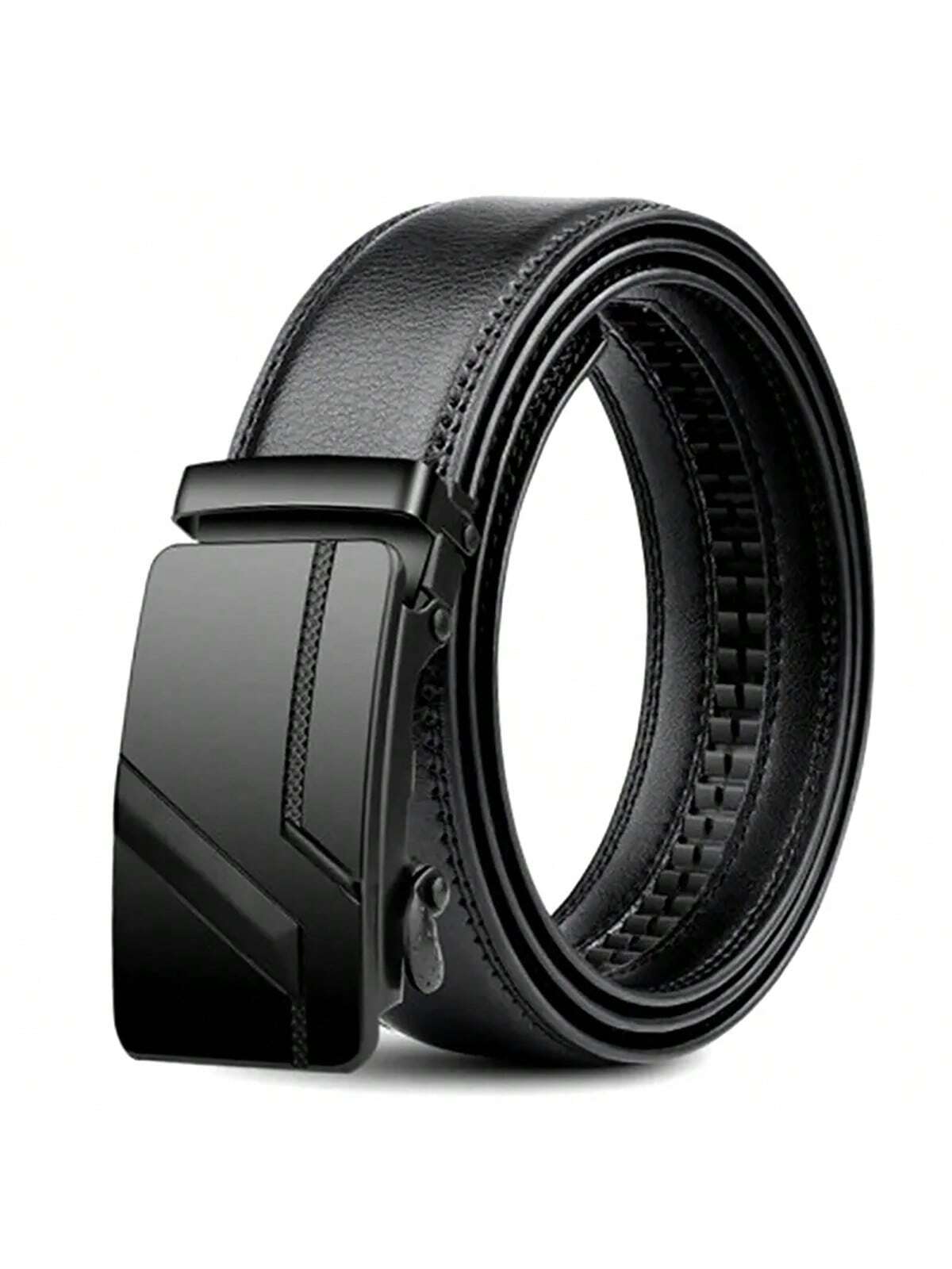 Men Black Automatic Buckle Belt Casual And Fashion Belts For Business Ocasion Men's Waistband Work