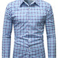 Manfinity Homme Men's Plaid Graphic Vintage Long Sleeve Collar Shirt, For Dad And Me, Work, Daddy