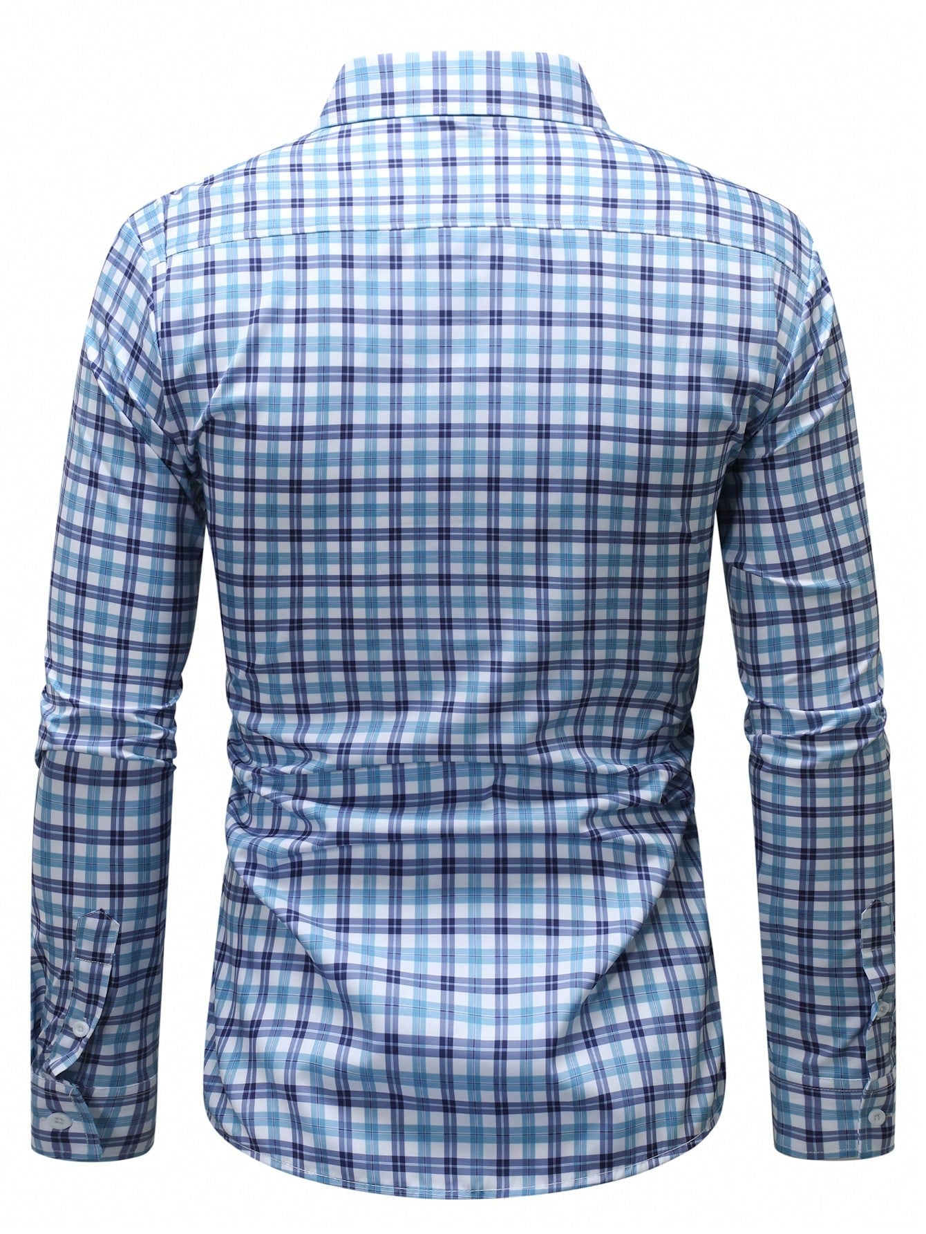 Manfinity Homme Men's Plaid Graphic Vintage Long Sleeve Collar Shirt, For Dad And Me, Work, Daddy