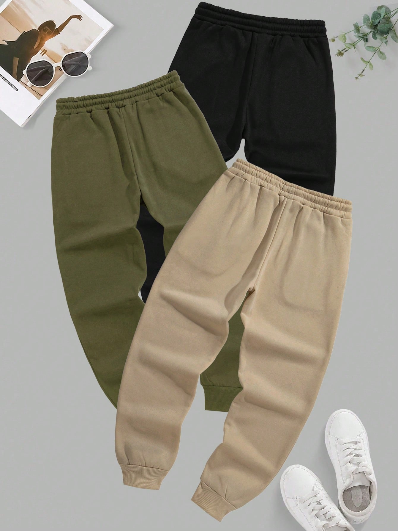 Men's Drawstring Elastic Cuff Jogger Pants