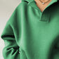 INAWLY Women's Solid Color Drop Shoulder Hooded Sweatshirt