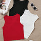 3pcs Tween Girls' Cute Ribbed Knit Heart Patterned Casual Tank Tops