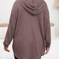 Privé Plus Size Solid Color Hooded Drawstring Asymmetrical Hem Sweatshirt