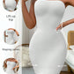 1pc Seamless Solid Color Simple Everyday Bandeau Bodycon Dress For Women