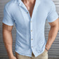 Manfinity Modomio Men Solid Ribbed Knit Button Front Shirt