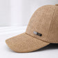 1pc Unisex Breathable Baseball Cap With Alloy Accessories And Straw Weaving, Suitable For Daily Wear Casual Winter Fall