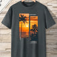 Manfinity Dauomo Men's Coconut Tree Printed Short Sleeve T-Shirt