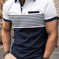 Manfinity Homme Men's Color Block Striped Polo Shirt