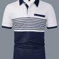 Manfinity Homme Men's Color Block Striped Polo Shirt