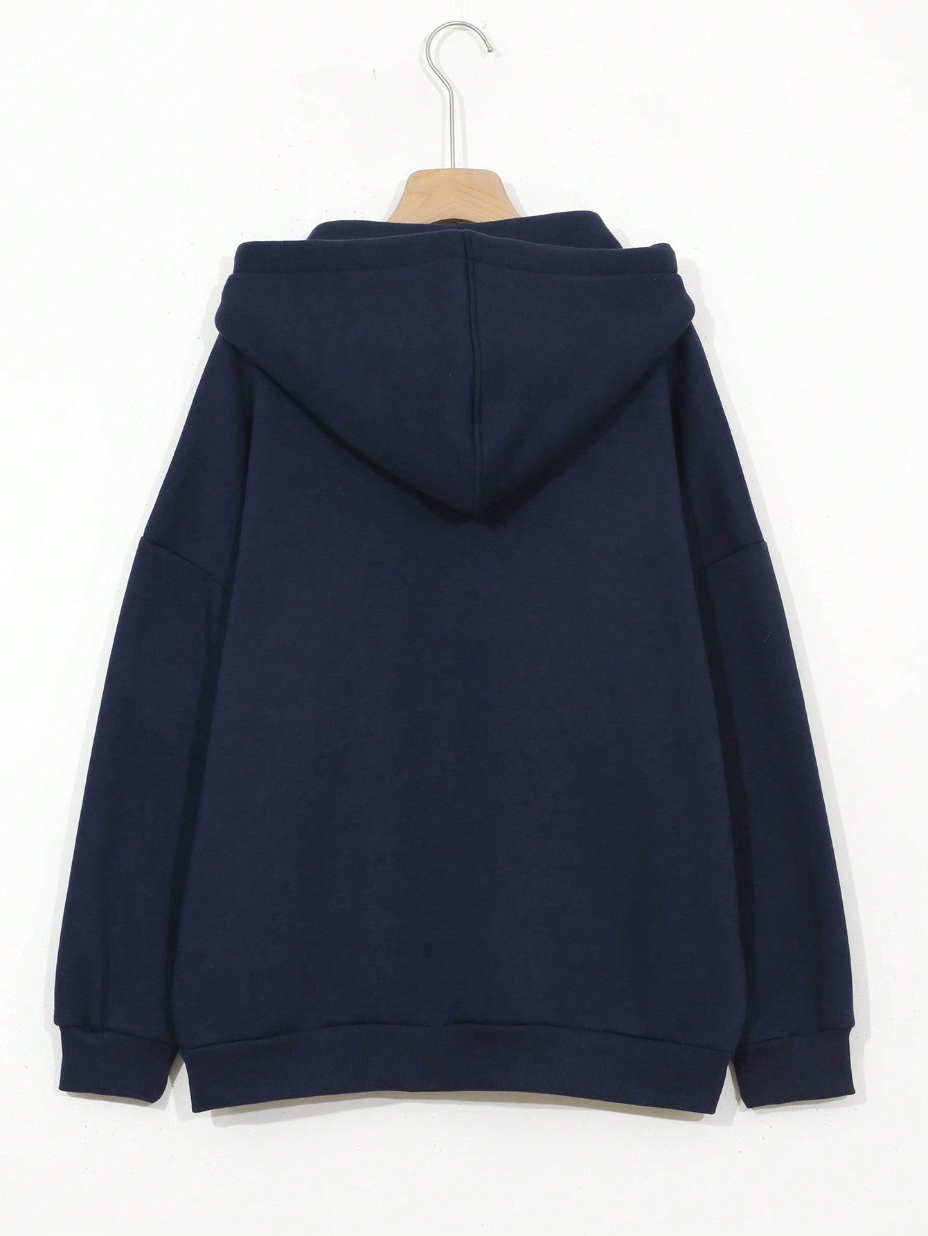 DAZY Letter Graphic Kangaroo Pocket Drop Shoulder Drawstring Hoodie