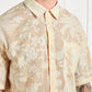 Forever 21 Men's Khaki Casual Floral Henley Collar Short-Sleeved T-Shirt