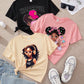 Multipack Casual Simple Cartoon Pattern T-Shirts For Tween Girls, Suitable For Summer