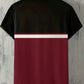 Men's Color Block Round Neck Casual T-Shirt