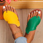 2024 Summer New Mango Two-Tone Women's Flat Casual Slippers