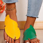 2024 Summer New Mango Two-Tone Women's Flat Casual Slippers