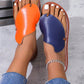 2024 Summer New Mango Two-Tone Women's Flat Casual Slippers