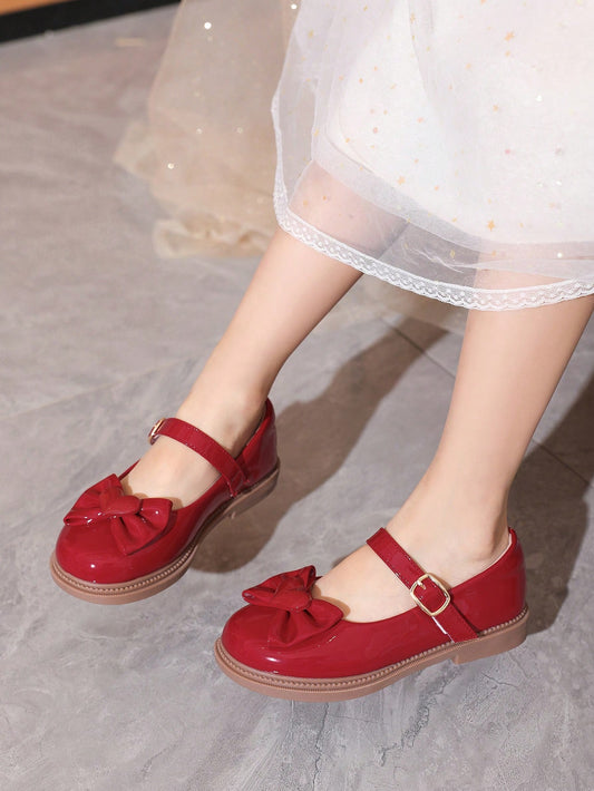 New Style Girls' Patent Leather Mary Jane Shoes With Soft Sole, Princess Style