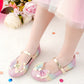 Party Shimmer Glitter Rainbow Bow Decor Children Flat Shoes For Girls