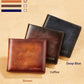 Men's Genuine Leather RFID Blocking Wallet Vintage Bifold Short Multifunction ID Credit Card Holder With 2 ID Wallets Gifts For Him