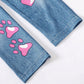 3pcs/Set Young Girls' Casual And Cute Printed Jeans With Denim Effect, Spring/Summer