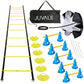 28 Piece Agility Ladder Speed Training Equipment - Sports Athlete Footwork Set With Workout Ladder For Ground, Resistance Parachute, Hurdles, And Cones