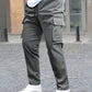 Manfinity Homme Men Drawstring Waist Flap Pocket Stylish Casual Cargo Pants